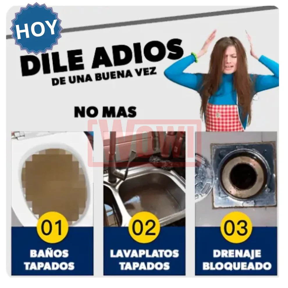 Destapador De Drenage Baño Cocina110 Grs
